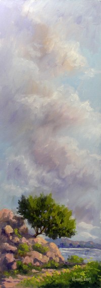 Tahir Bilal Ummi, 12 x 36 Inch, Oil on Canvas, Landscape Painting, AC-TBL-014